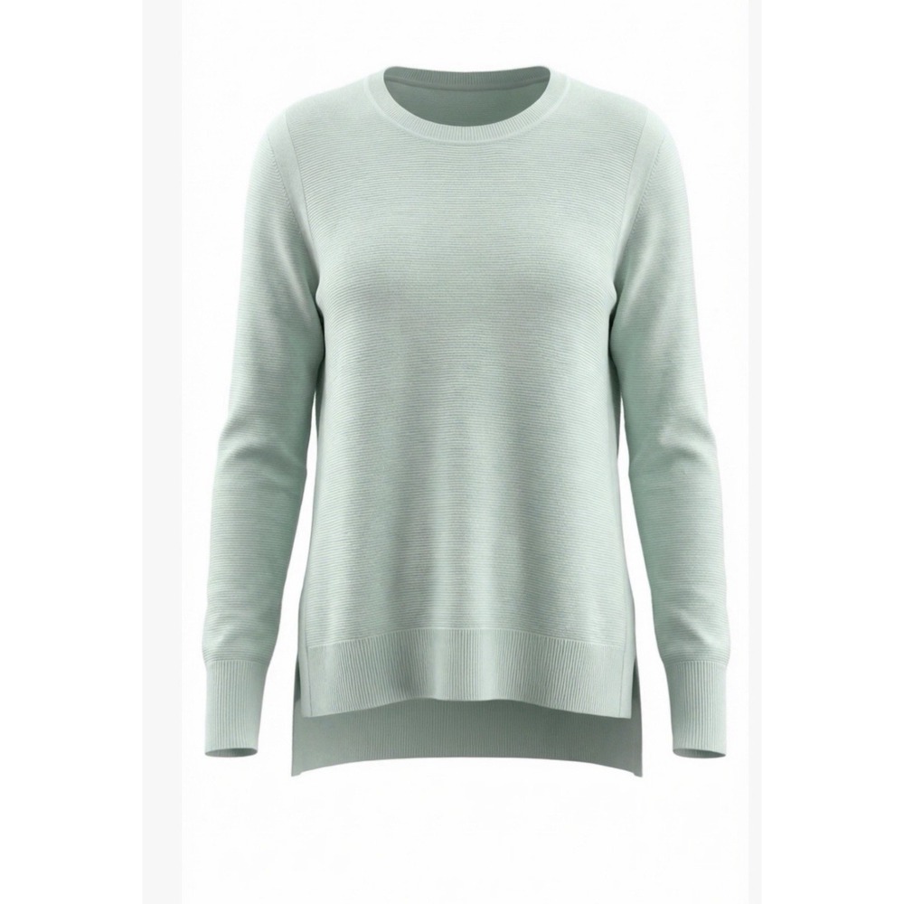 Banana Republic XL Mint Green Pima Cotton Cashmere Hi Lo Side Slit Sweater